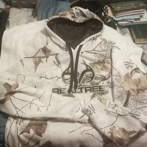 Real tree long sleeve white camouflage hoodie